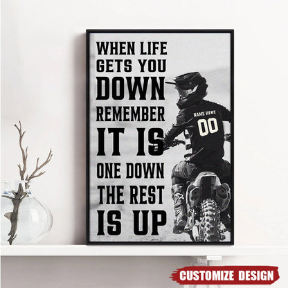 When Life Gets You Down Personalized Canvas, Dirt Bike Rider Artwork, Creative Gift for Motocross Fans