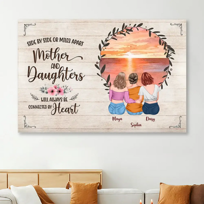 Eternal Maternal - Personalized Sunset Canvas/Poster - The Enduring Love Between Mother & Children
