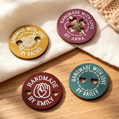 Colorful Leather Buttons for Knitting & Sewing, Creative Gift for Crafters & Crochet Lovers