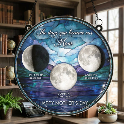 Personalized Moon Phase Acrylic Suncatcher Ornament for Window Decor, A Unique Mother's Day Gift for Mom