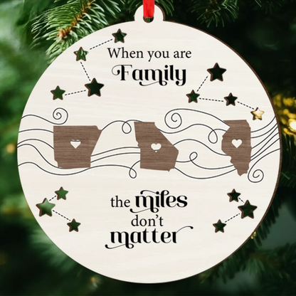 Long Distance Family Friends Siblings Sisters Besties Personalized 2-Layered Wooden Ornament or Plaque or Poster or Keychain Togetherness Christmas Gift