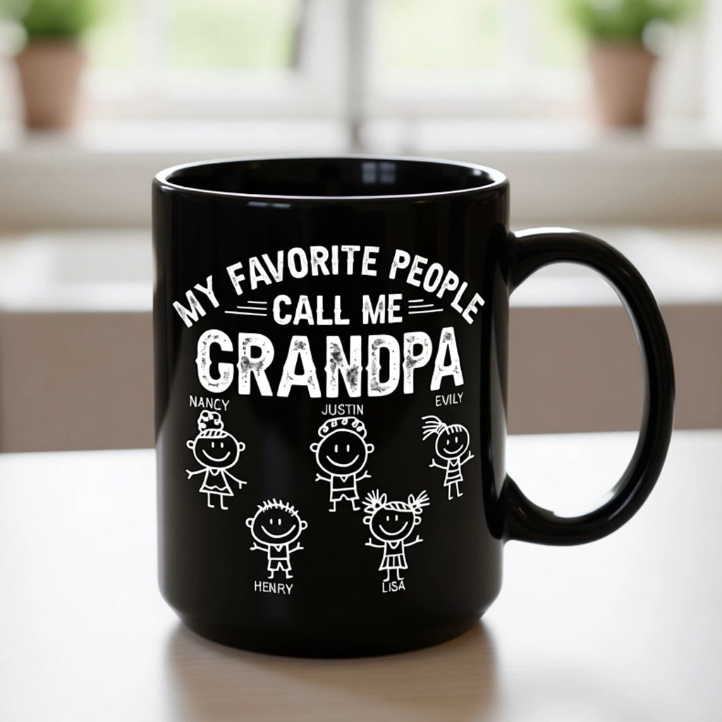 My Favorite People Call Me Grandpa Classic Tee Personalized Family Pride Shirt Sweet Everyday Gift for Grandpa