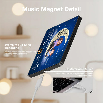 Acrylic Music Magnet I Love You to the Moon and Back Grandma and Grandkid Cute Fridge Decoration Unique Gift