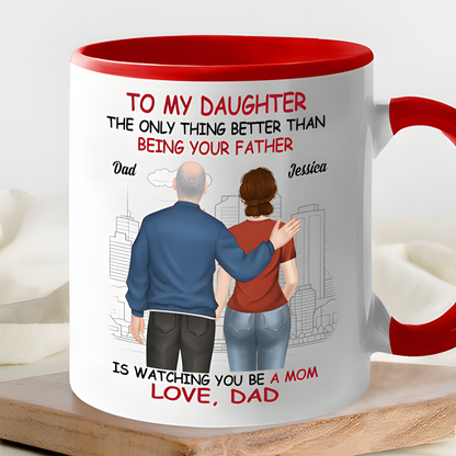 To My Daughter – Father or Mother & Daughter Back View Mug, Keychain, Canvas & More, A Heartfelt Gift from Dad or Mom for Mother’s Day or Birthday