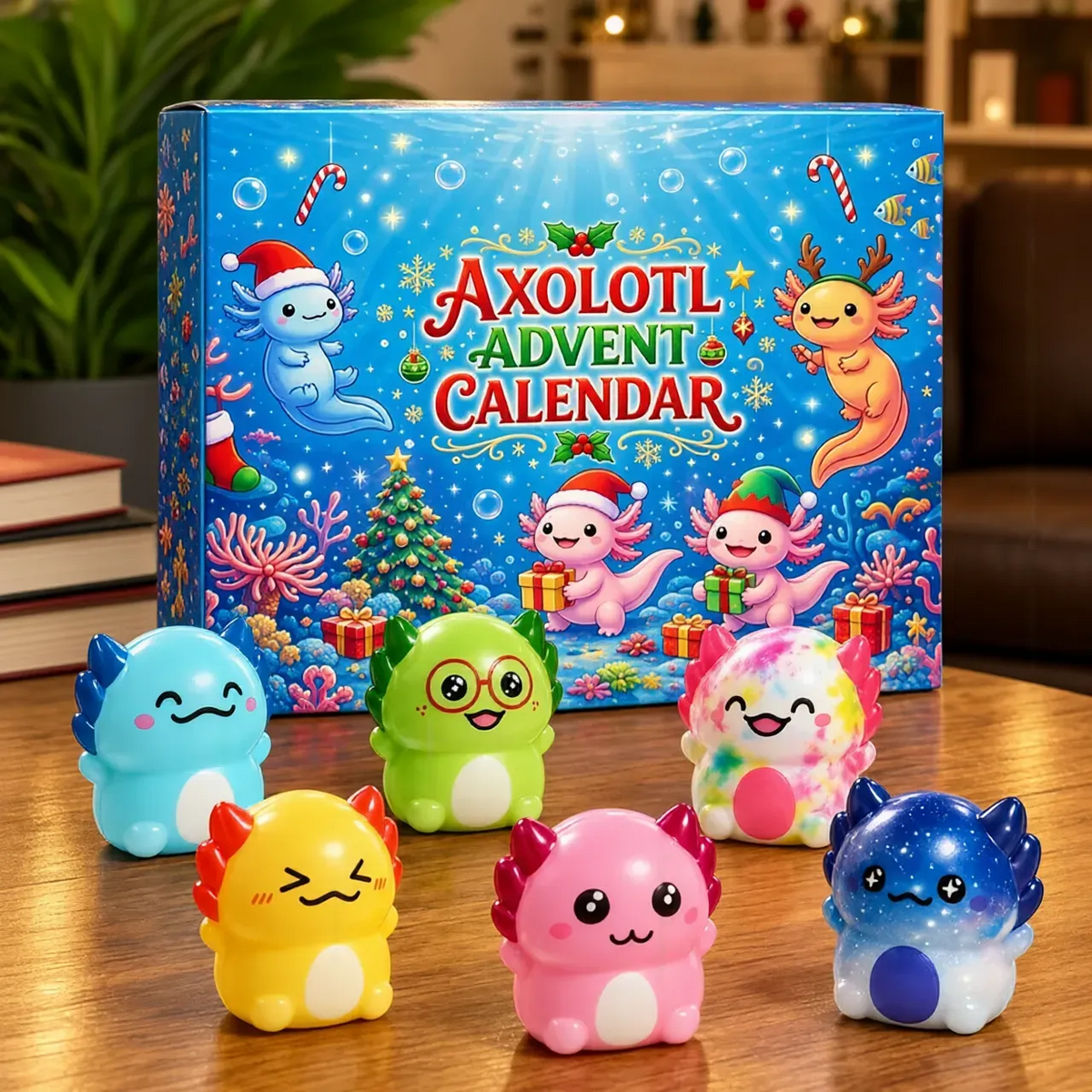 Axolotl Squishy Advent Calendar, Personalized Colorful Undersea Countdown, Creative Gift for Kids