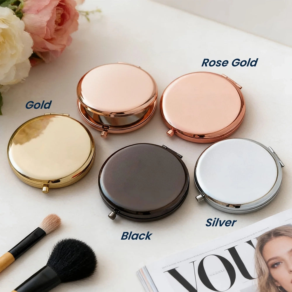 Personalized Metal Compact Mirror with Floral Quote, Sweet Everyday Reminder, Unique Gift for Granddaughter or Daughter