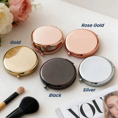 Personalized Metal Compact Mirror with Floral Quote, Sweet Everyday Reminder, Unique Gift for Granddaughter or Daughter