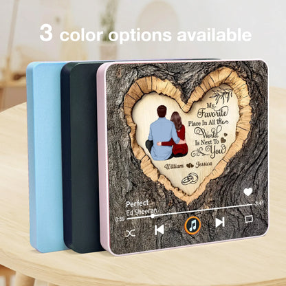 Acrylic Music Magnet with My Favorite Place Is Next To You Quote, Cozy Couple Keepsake, Creative Gift for Couples