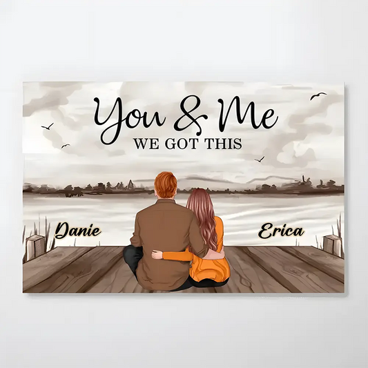 I Choose You - Back View Couple Sitting - Personalized Horizontal Poster - A Timeless Valentine's Day Tribute-2