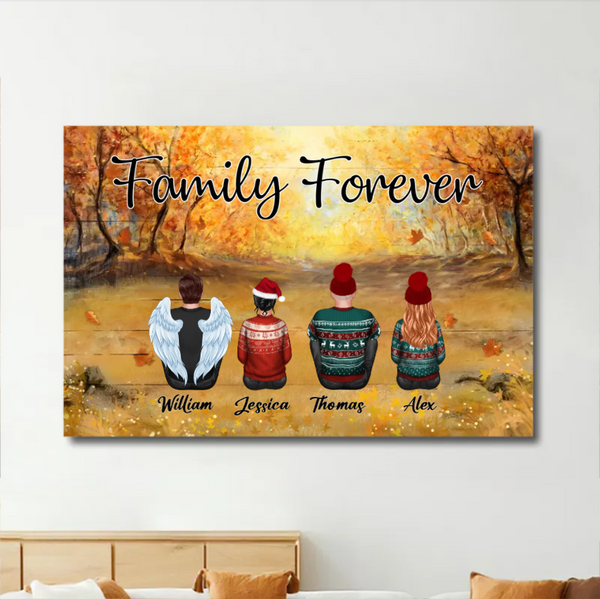 Personalized Family Forever Poster or Canvas, Keychain, Plaque, Car Hanger, Wallet Card - Perfect Gift for Siblings, Memorial Keepsake