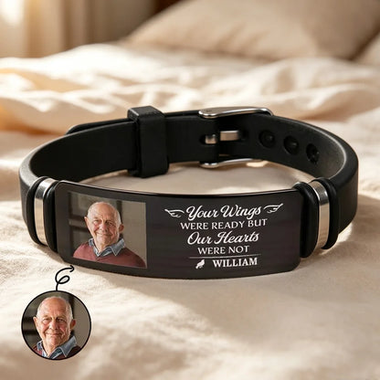 Personalized Silicone Bracelet with Photo and Memorial Quote, Unique Remembrance Gift for Family