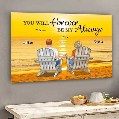 Together We Sail - Personalized Sunset Couple Canvas/Poster - You & Me, We Got This, A Gift of Unity