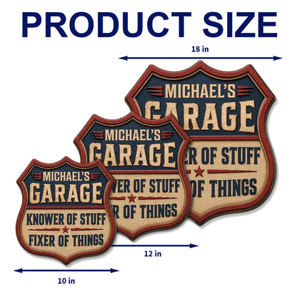 Personalized Wooden Sign for Garage, Knower of Stuff Fixer of Things, Unique Gift for Dad