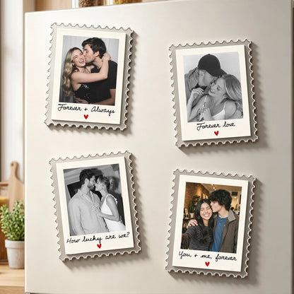Acrylic Fridge Magnet, Wavy Edge Hugging Couple Keepsake, Unique Creative Gift For Him Or Her