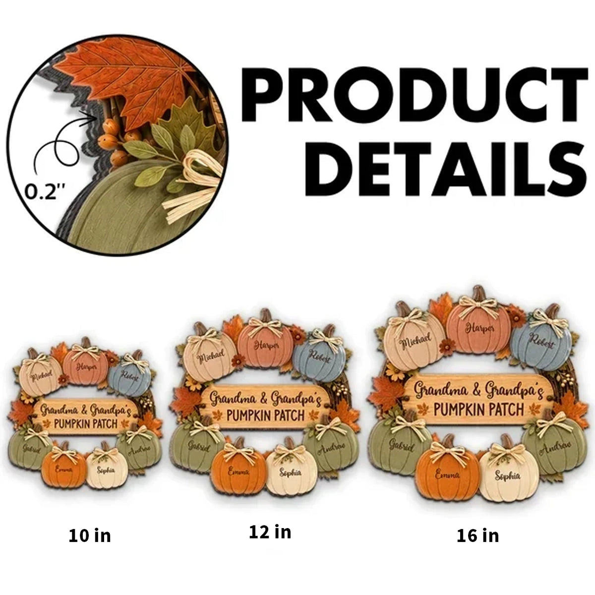 Personalized Grandma & Grandpa's Pumpkin Patch Wooden Sign, Warm Autumn Decor, Creative Family Gift