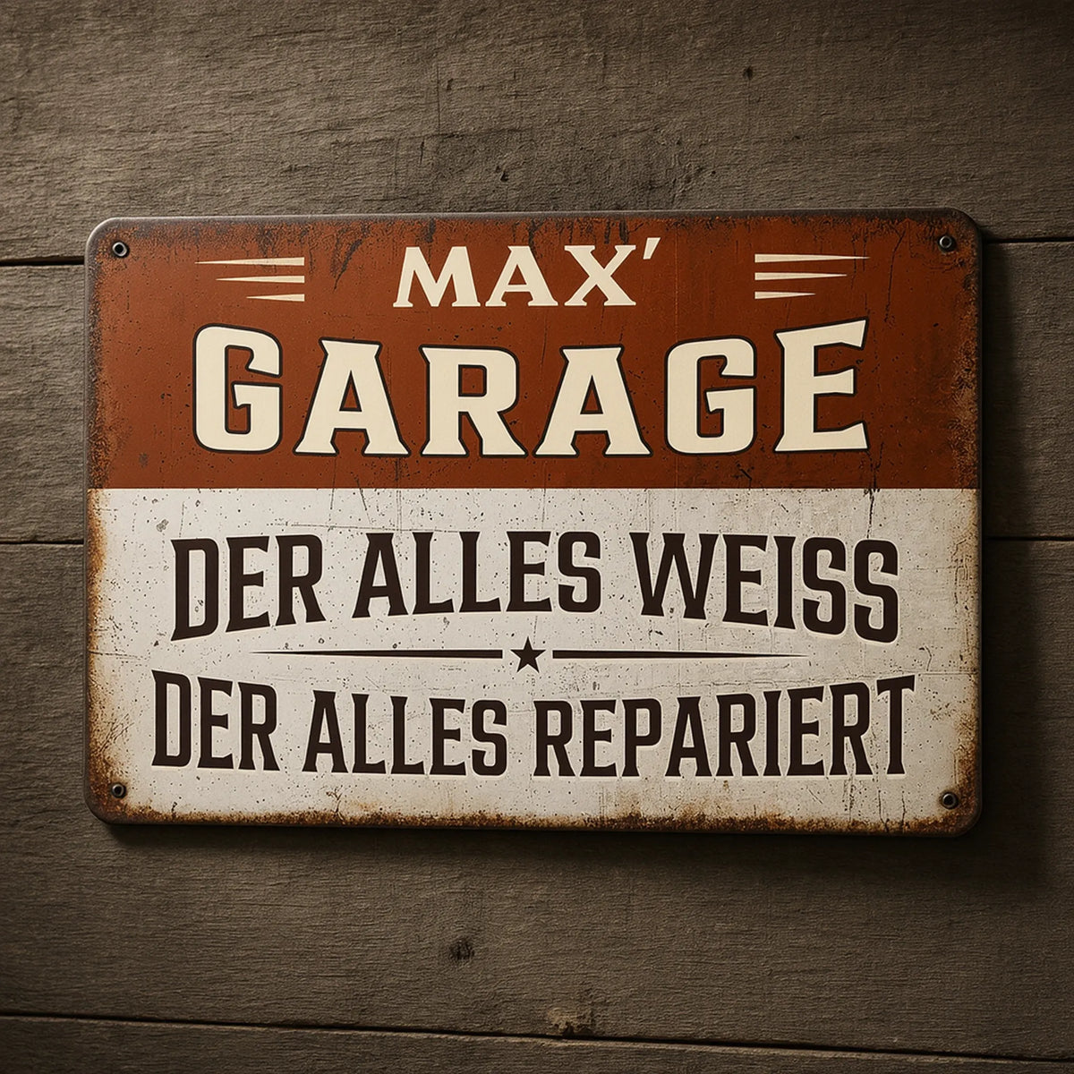 Personalized Rectangular Iron Sign for Garage - Vintage Decor, Unique Creative Gift for Dad or Handyman