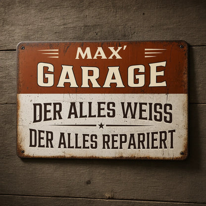 Personalized Rectangular Iron Sign for Garage - Vintage Decor, Unique Creative Gift for Dad or Handyman