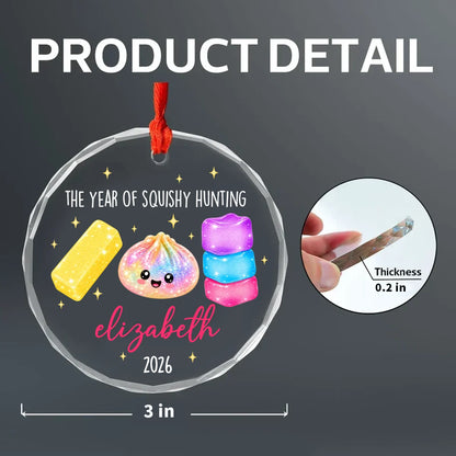 Personalized Crystal Ornament, Colorful Squishy Design for a Lit Christmas Tree, Unique Gift for Kids