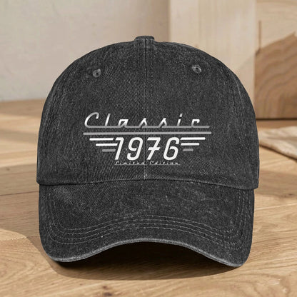 Personalized Washed Denim Baseball Cap, Vintage Classic Look, Unique Father's Day Gift for Dad Grandpa