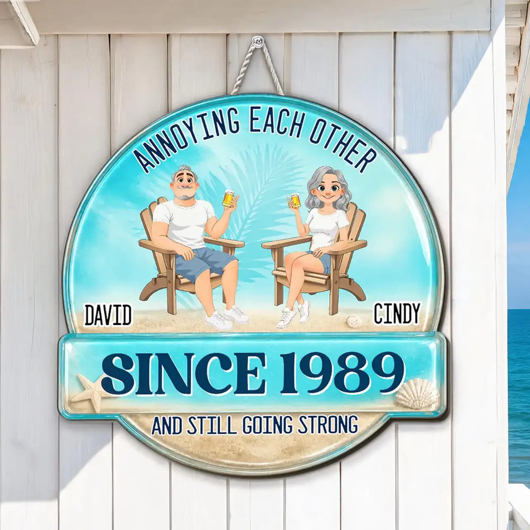 Personalized Wooden Sign, Annoying Each Other Beach Couple Design, Uni ...