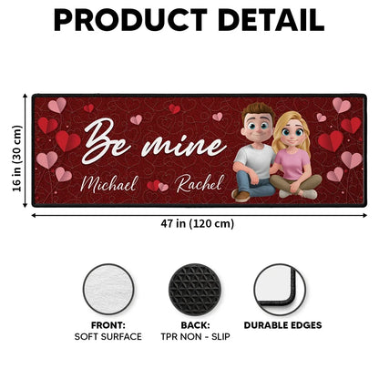 Personalized Standard Doormat Be Mine Heart Design for Couples - Unique Romantic Gift for Home Entryway