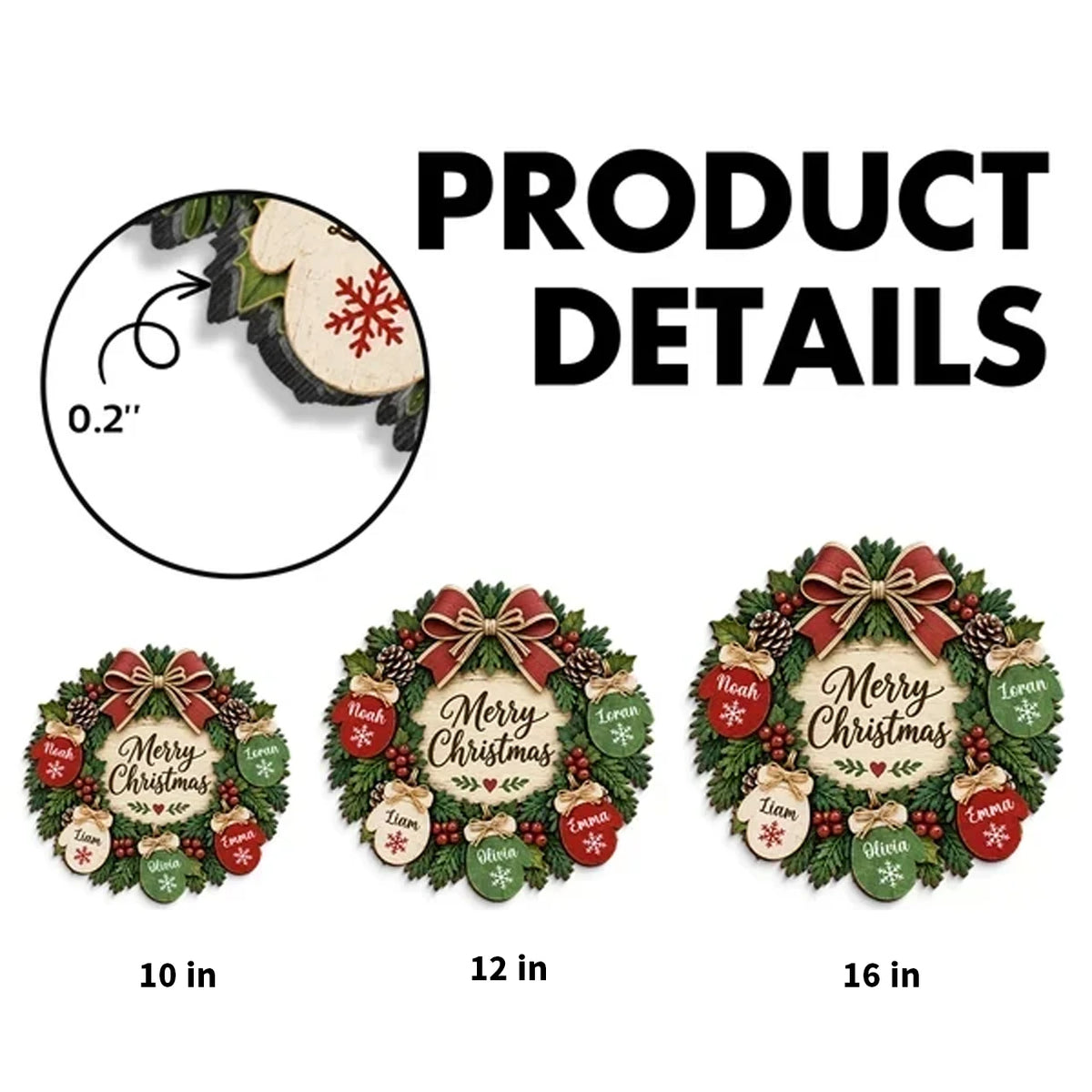 Personalized Christmas Door Sign with Mitten Wreath, Rustic Family Decor, Unique Gift for Grandparents