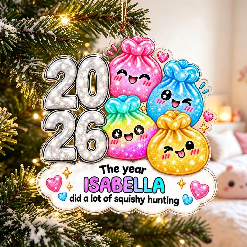 Cute Acrylic Ornament, Personalized Squishy Hunting Keepsake Hanging on a Christmas Tree, Creative Gift for Kids and Teens