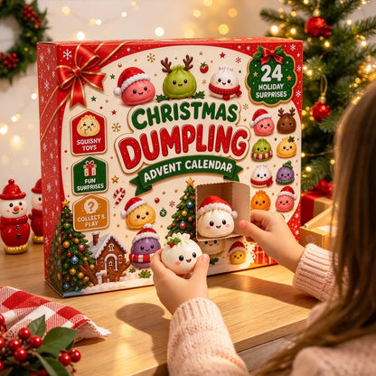 Personalized Christmas Dumpling Advent Calendar, Colorful Squishy Toy Countdown, Unique Gift for Families