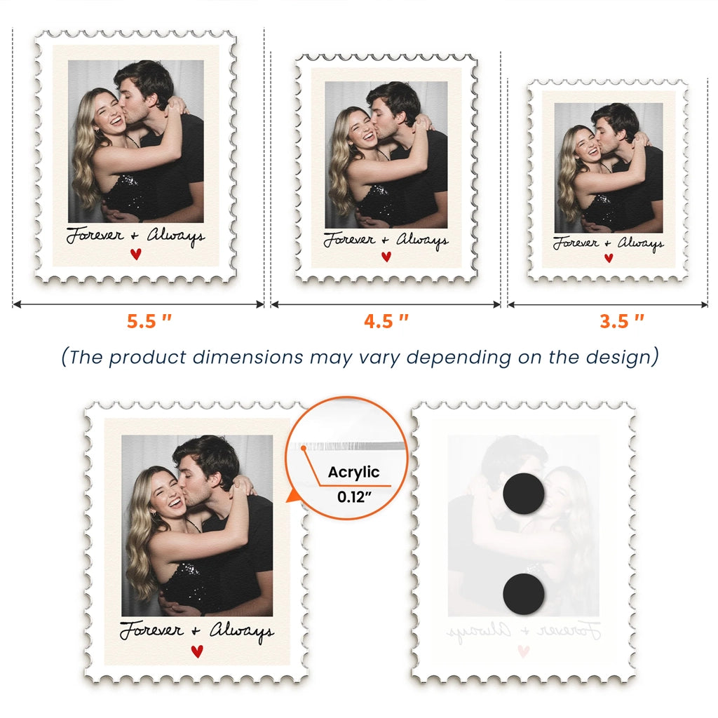 Acrylic Fridge Magnet, Wavy Edge Hugging Couple Keepsake, Unique Creative Gift For Him Or Her
