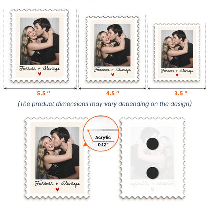 Acrylic Fridge Magnet, Wavy Edge Hugging Couple Keepsake, Unique Creative Gift For Him Or Her