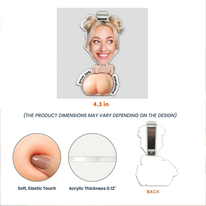 Silicone Chest Acrylic Car Visor Clip, Funny Driver Visor Decor, Unique Creative Gift For Friend