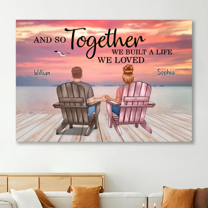 Together We Sail - Personalized Sunset Couple Canvas/Poster - You & Me, We Got This, A Gift of Unity