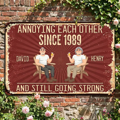 Custom LGBTQ+ Couple Sign, Woman-Woman & Man-Man Retro Metal Wall Decor
