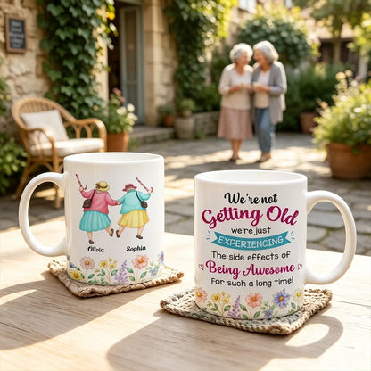 Personalized Ceramic Mug With Witty Aging Quote, Creative Friendship Gift for Morning Coffee and Shared Laughs