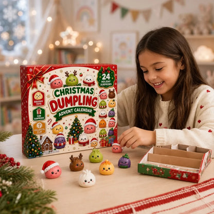 Personalized Christmas Dumpling Advent Calendar, Colorful Squishy Toy Countdown, Unique Gift for Families