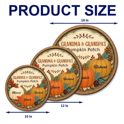 Personalized Wooden Sign, Grandma & Grandpa's Pumpkin Patch, Autumn Decor, Unique Gift for Grandparents
