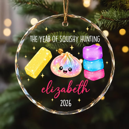 Personalized Crystal Ornament, Colorful Squishy Design for a Lit Christmas Tree, Unique Gift for Kids