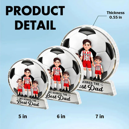 Personalized Shaped Acrylic Block Plaque for Soccer Dad, Unique Custom Field Family Gift He'll Love