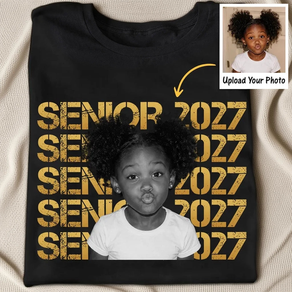 Personalized Photo Classic Tee, Bold Senior Design for Graduation, Unique Gift for a Graduate