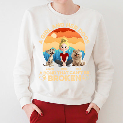 A Bond That Can’t Be Broken - Customizable Classic Tee for Dog Lovers, Featuring Dogs and Their Names