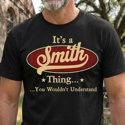 Personalized Classic Tee, Vintage Family Thing Design, Unique Gift for Him
