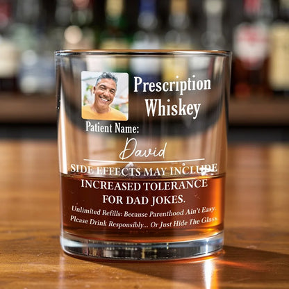 Personalized Whiskey Glass with Parenthood Humor, Creative Gift for Tired Parents and Relaxed Evenings