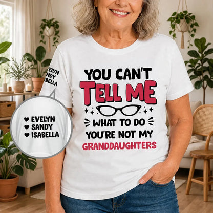 Dual Print Classic Tee, Personalized Granddaughter Humor for Everyday Wear, Creative Gift for Grandma