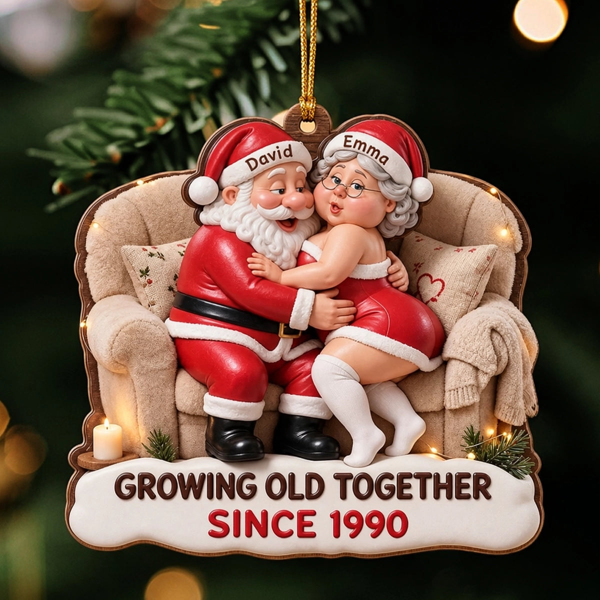 Personalized Acrylic Ornament, Growing Old Together Couple Keepsake, Creative Christmas Gift for a Partner