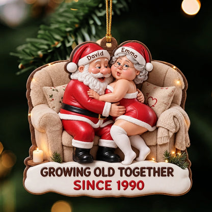 Personalized Acrylic Ornament, Growing Old Together Couple Keepsake, Creative Christmas Gift for a Partner