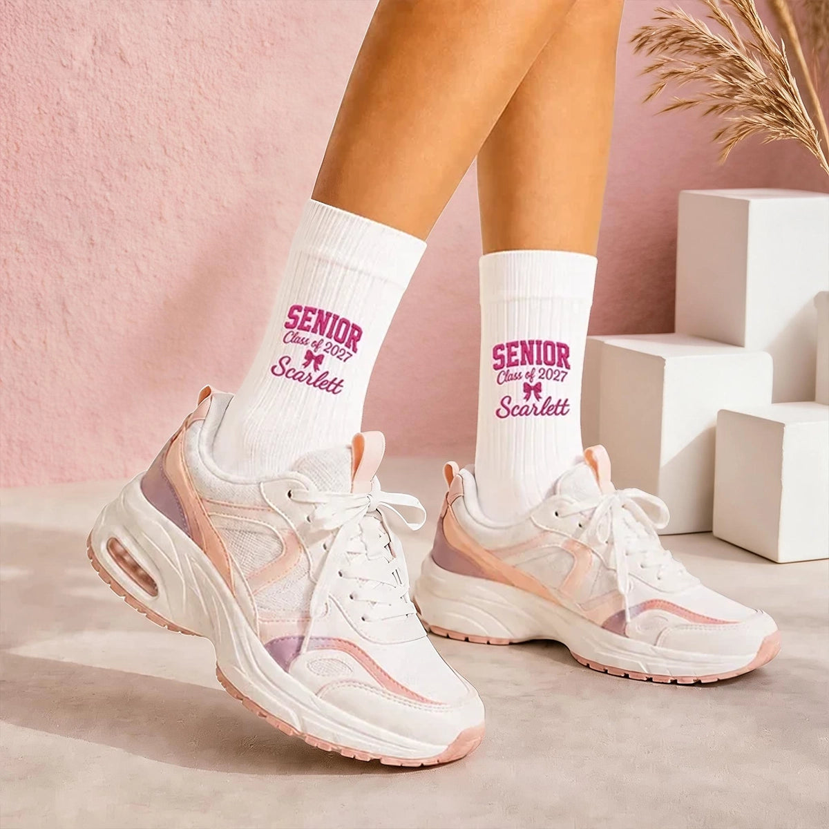 Personalized Embroidered Socks, Custom Senior Class Style, Unique Graduation Gift for Her