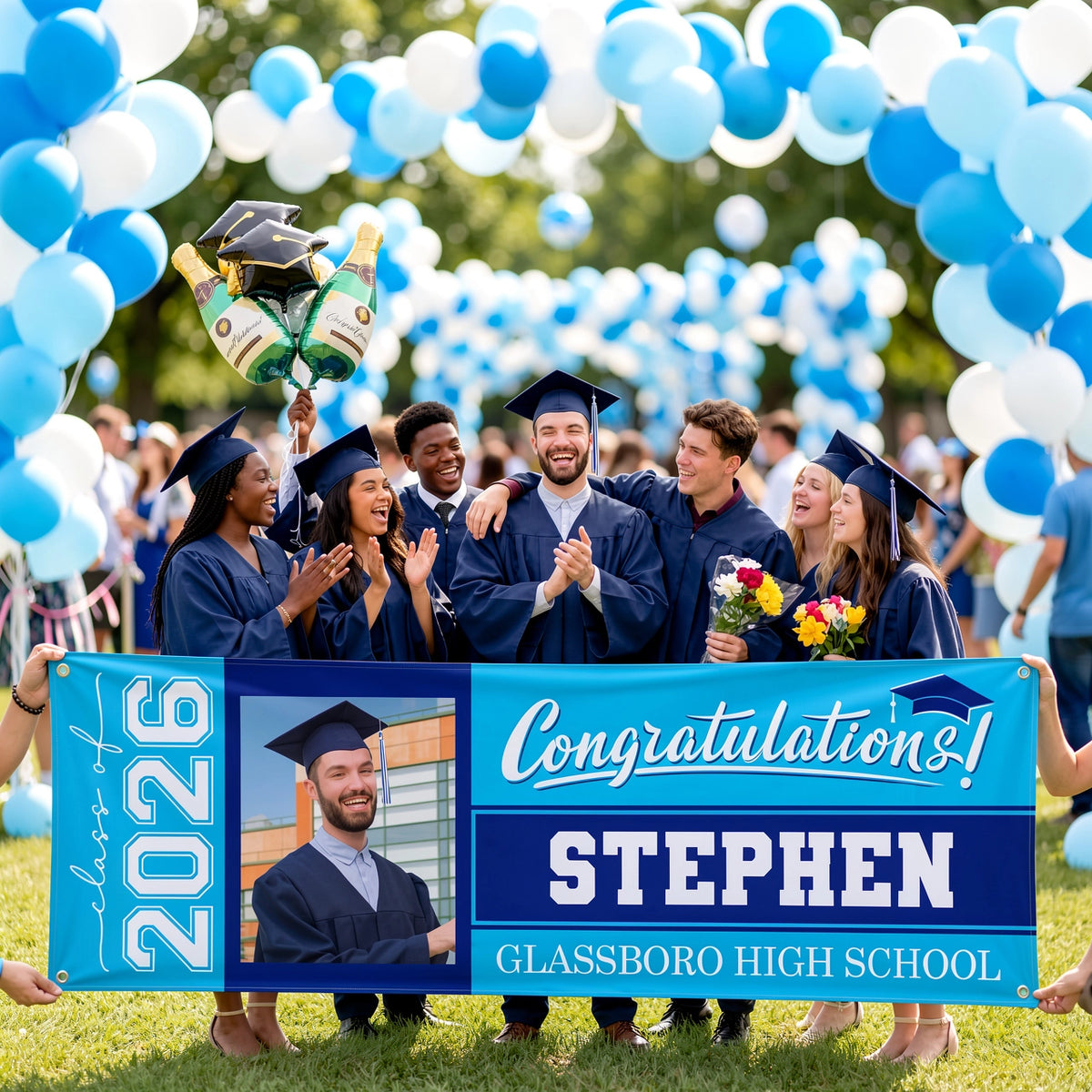 Personalized Graduation Vinyl Banner With Photo Style Design for a School Celebration, A Unique Creative Gift