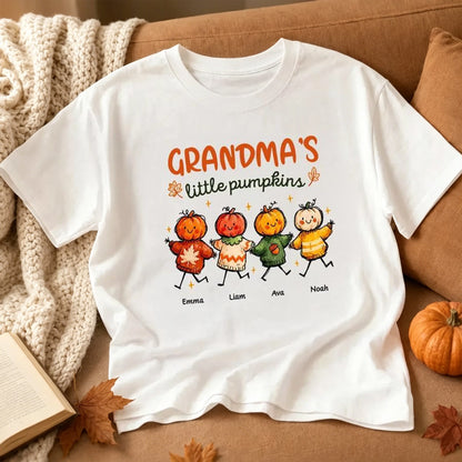 Personalized Grandma's Little Pumpkins Classic Tee, Unique Fall Gift for Grandma