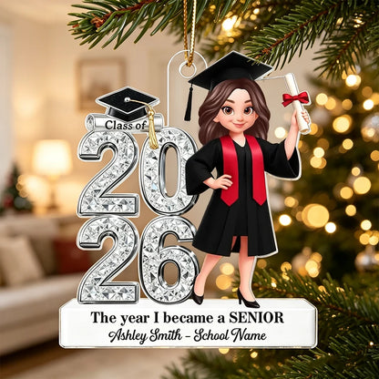 Personalized Graduate Acrylic Ornament, Custom Boy or Girl Senior Keepsake, Graduation Gift for Son or Daughter