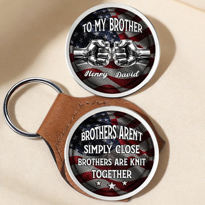 Personalized Pocket Hug for Brother, Fist Bump USA Flag Keepsake, Unique Everyday Carry Gift
